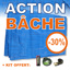 PACK PROMO BACHE BLEUE + OEILLETS 1,5x6M - 80 GR